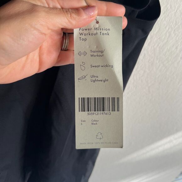 NWT SWEATY BETTY Black Power Mission Workout Tank Top Womens Small - Picture 7 of 9